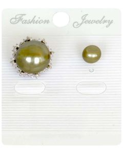 Bronze Color Mother Pearl and Baby Pearl Double Sided Earrings