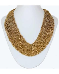 Gold Color Strings Netted Grand Necklace