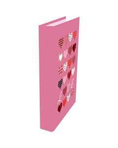 Panther A4 Size Two 2 Ring File Pink Hearts