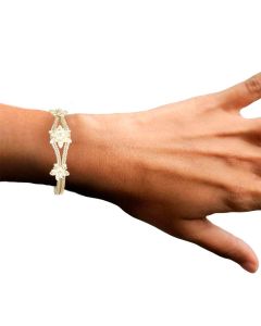 Silver Color Two Hearts and Studs Bracelet