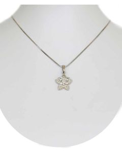 Silver Color Two Stars Pendant and Chain