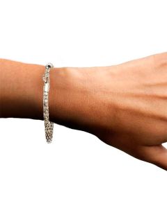 Sparkling Metallic Silver Color Rope Bracelet