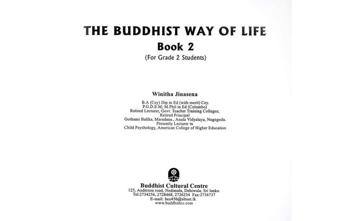 The Buddhist Way Of Life For Grade 2 Students Book Books
