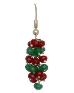 Green and Red Crystals Earrings