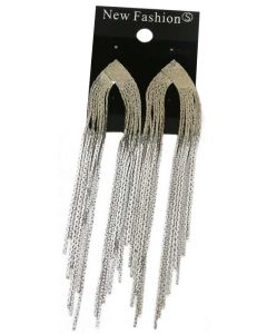 Long Fishtail Silver Color Earrings
