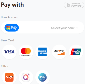 Convenient shopping secure payment by visa